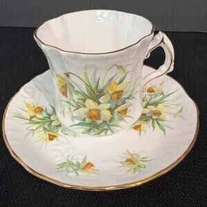 Vintage Hammersley Yellow Jonquils Tea Cup & Saucer Bone China England